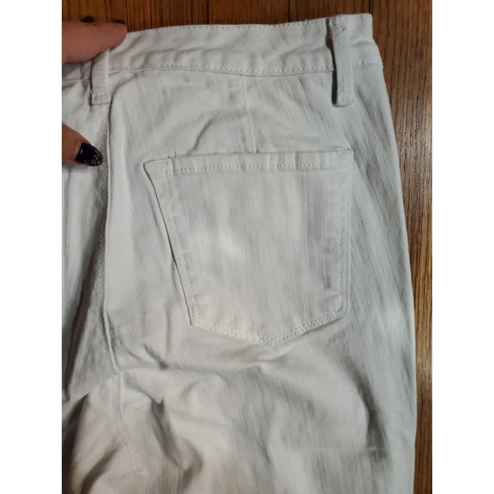 Nine West Chatham Sq High Rise Flare White Jeans Womens 6 Stretch Denim‎ Pants